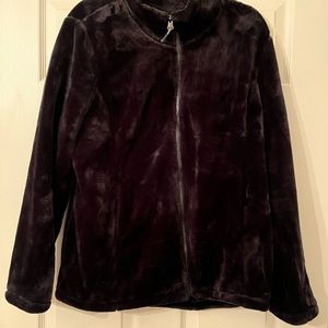 32 Degrees Black furry zip up jacket